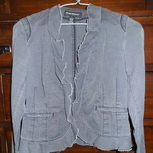 Club Monaco Spring Jacket Gray Grey Ruffle Layered